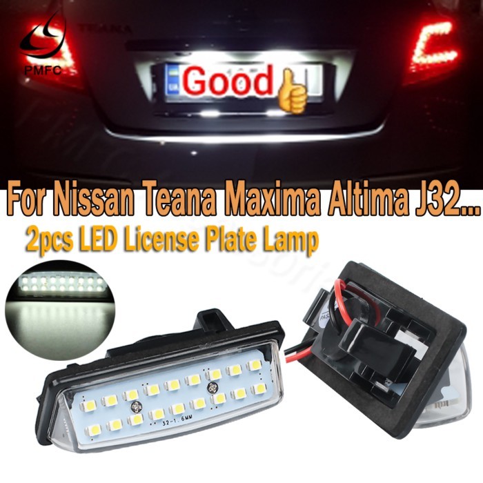 PMFC 1LED License Number Plate Lamp Car Light 1pair 18 3528 SMD Fit for Nissan TEANA J31 J32 Maxima