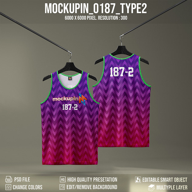 0187 เสื้อกล้ามวิ่ง Mockup