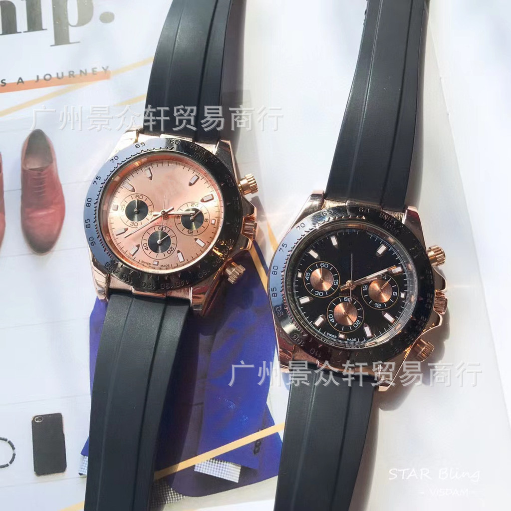2026 แฟชั่นกีฬา Daytona นาฬิกาควอตซ์สามตาหกมือ Chronograph Multi-Function นาฬิกาเทปผู้ชาย Live Broad
