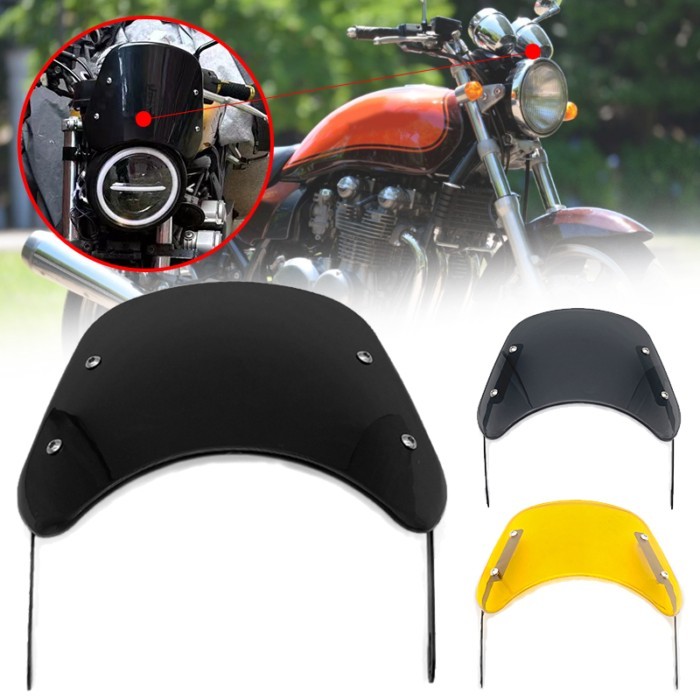 For KAWASAKI Zephyr750 W650/400 Eliminator 400 250 LX CS250 VZ750 ZRX2 Motorcycle Retro Windshield