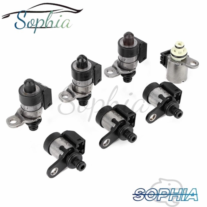 7PCS RE5R05A Transmission Solenoid Valve Kit 0260130030 0260130031 G7T23082 For 2002-2018 Nissan Pa