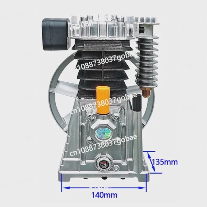 Single Head Double Cylinder Aluminum Pump Head Assembly Air Compressor Head Piston Cast Aluminum Pi