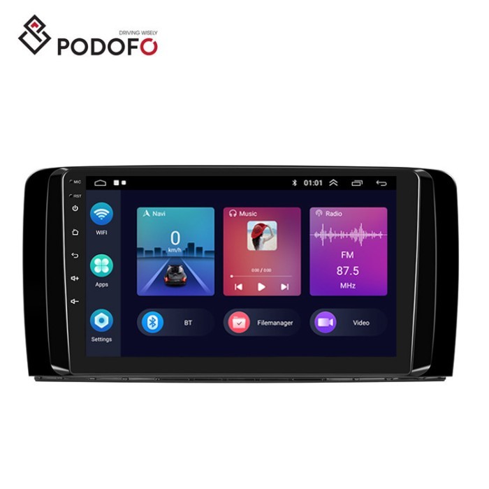 Podofo 9inch Android 13 Car Radio Carplay Android Auto For Mercedes-Benz R-class R300/R350 2006-201