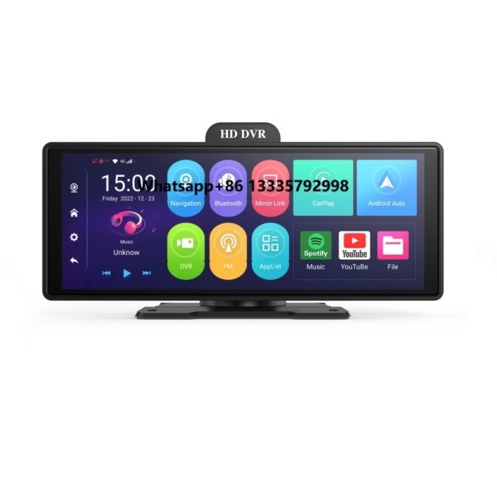 10 Inch 10Inch 2ch Dual Lens Portable Carplay Pantalla Android Auto  Wireless Screen Mirror Car  Da