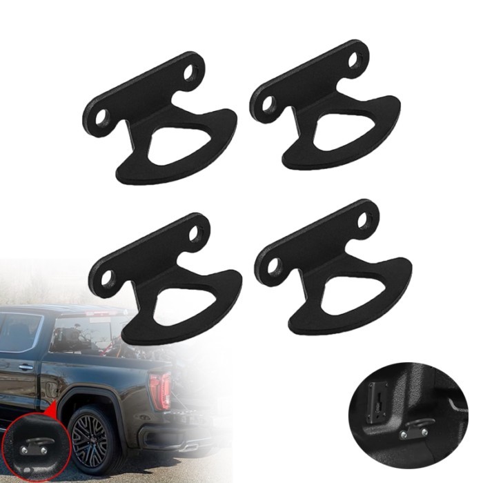 4/2PCS Multipurpose Trailer Truck Bed Cargo Tie Down Anchors Hooks Cargo Fixing Brackets Holders fo