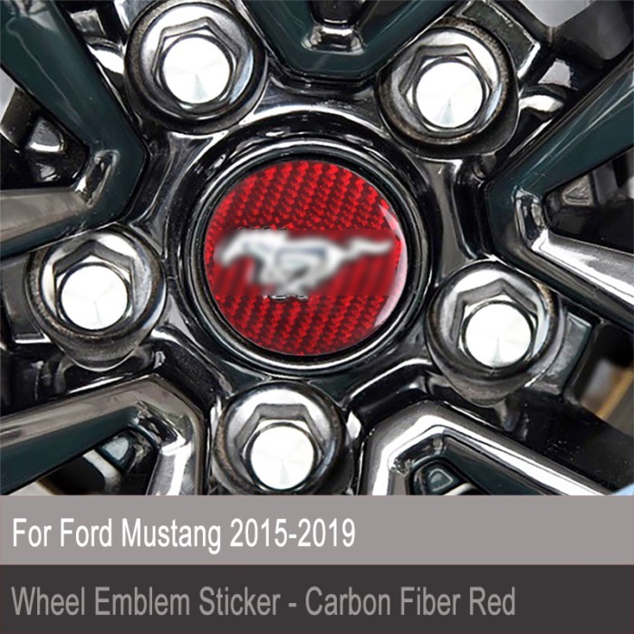 Car Logo Carbon Fiber Wheel Center Cap Sticker Wheel Emblem Badge Logo Stickers For Ford Mustang 20