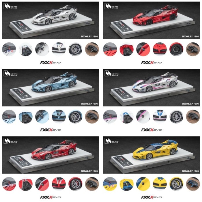 MerakSpace 1/64 Ferrari FXXK EVO คอลเลกชันโมเดลรถเรซิ่น