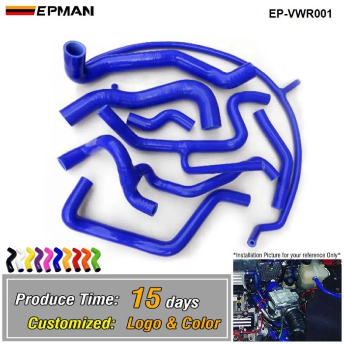 EPMAN Silicone Intercooler Induction Intake Turbo Coolant Radiator hose kit For VW Golf MK3 VR6 G60