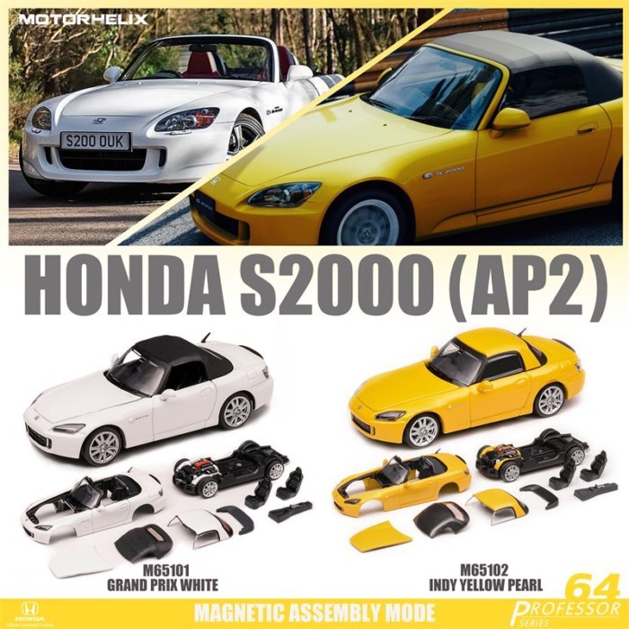 Ready Stock MH 1: 64 Honda Honda S2000 AP2 Assembled Version Alloy Car Model MOTOR HELIX