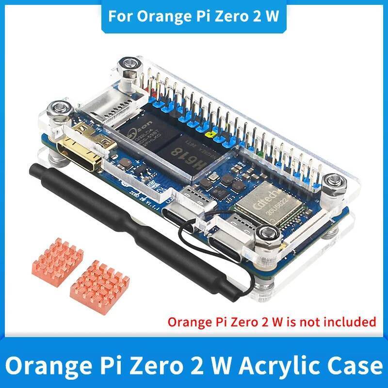 สีส้ม Pi Zero 2 W อะคริลิคโปร่งใสเคสสําหรับคอมพิวเตอร์บอร์ดเดี่ยว OPi Zero 2 W