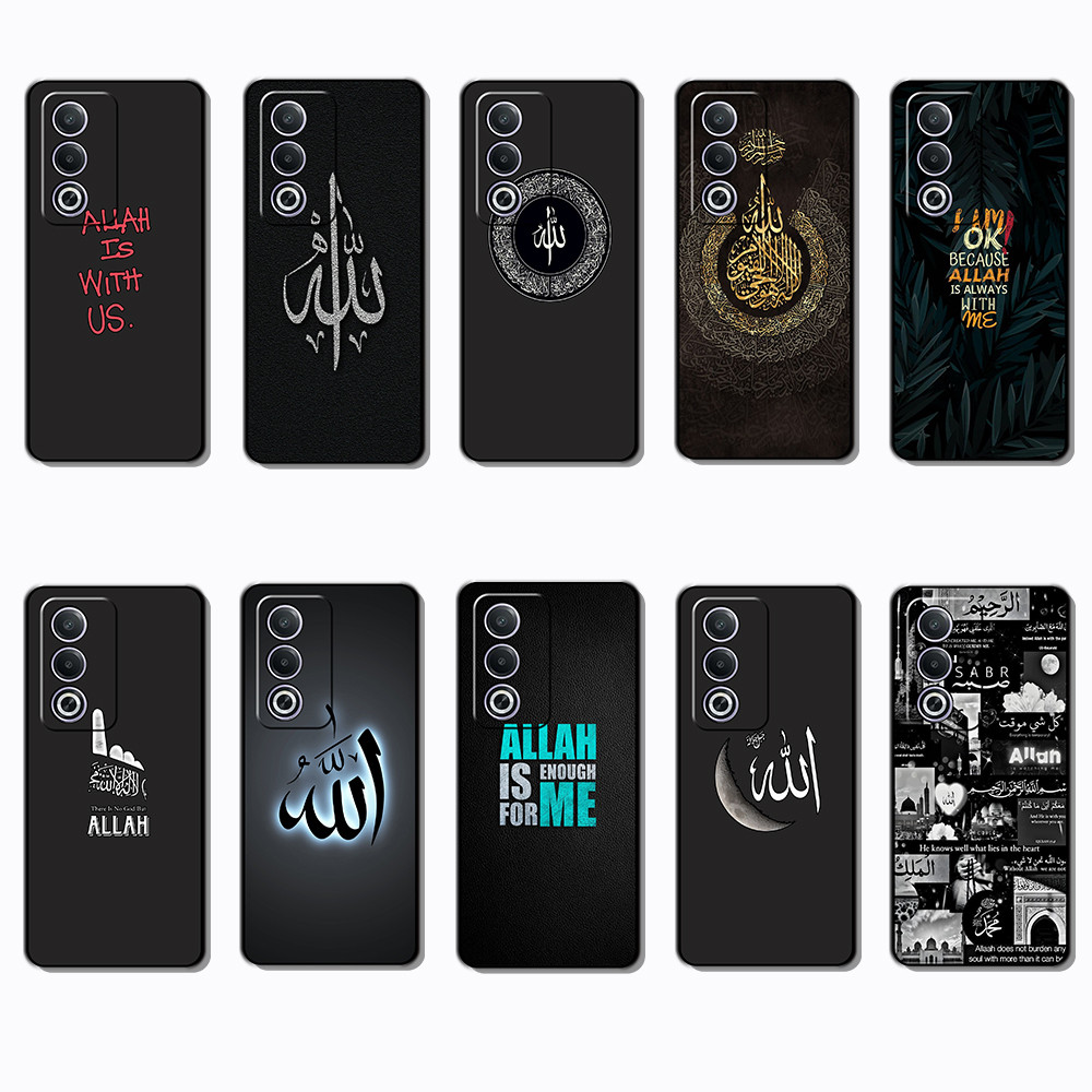สําหรับ OPPO A76 A78 A83 A91 A92 A93 A3 3AX A60 A40 VS10 allah Slim สีดําขอบ TPU Soft Case | โทรศัพท