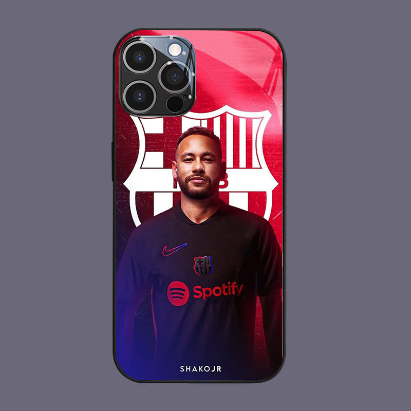 HW-22 Neymar Football star Glass Casing สําหรับ iPhone 14 15 Plus Pro Max