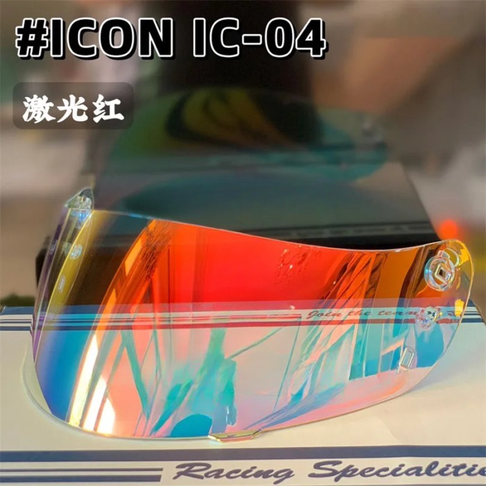 Optics Shield ICON IC-04 Airframe Pro Airmada Airform Helmet Visor Blue Iridium RED CHROME Motorcyc