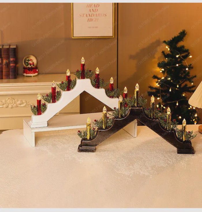 Christmas simulated candle light candle holder ornament Christmas ornament shopping mall hotel rest