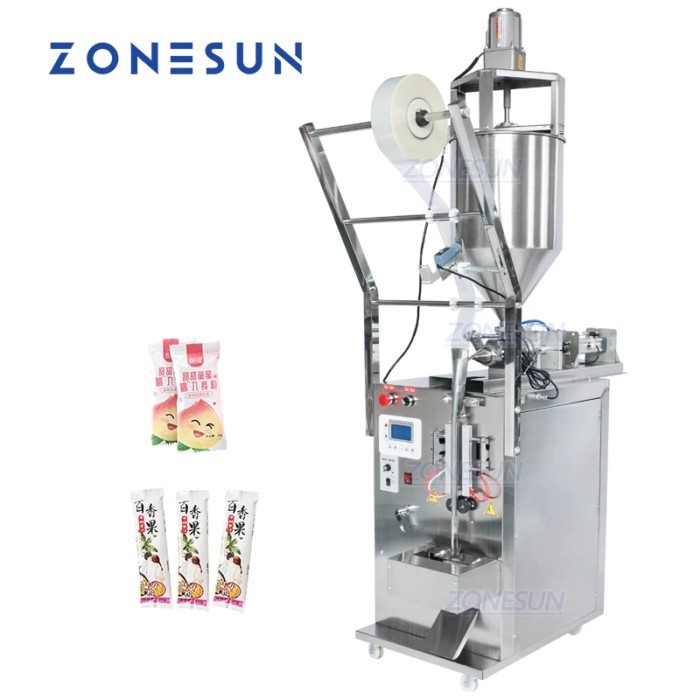ZONESUN Filling Sealing Machine  Automatic Tomato Sauce Chilli Paste Liquid Bag Forming For Food Pr