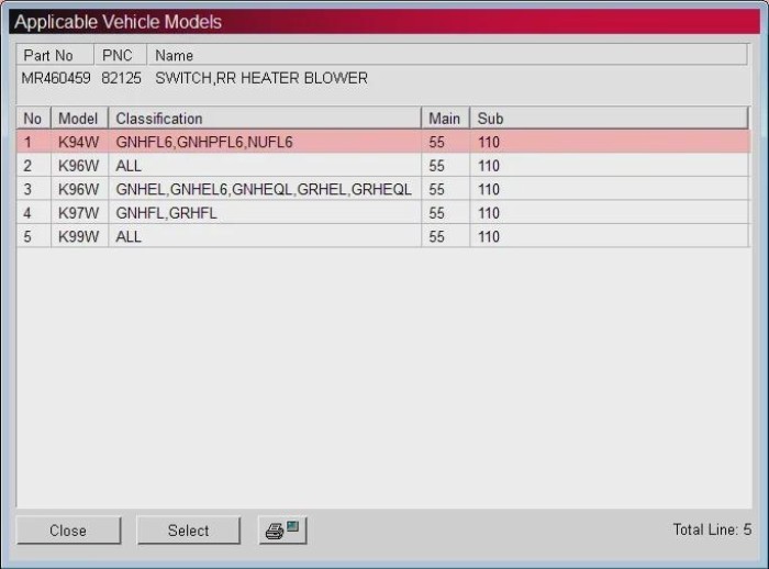 1 PCS Warm Air Switch for Pajero Sport 1999-2006 K80 K90 MR227661 FRONT OR Rear Heater Blower Air C