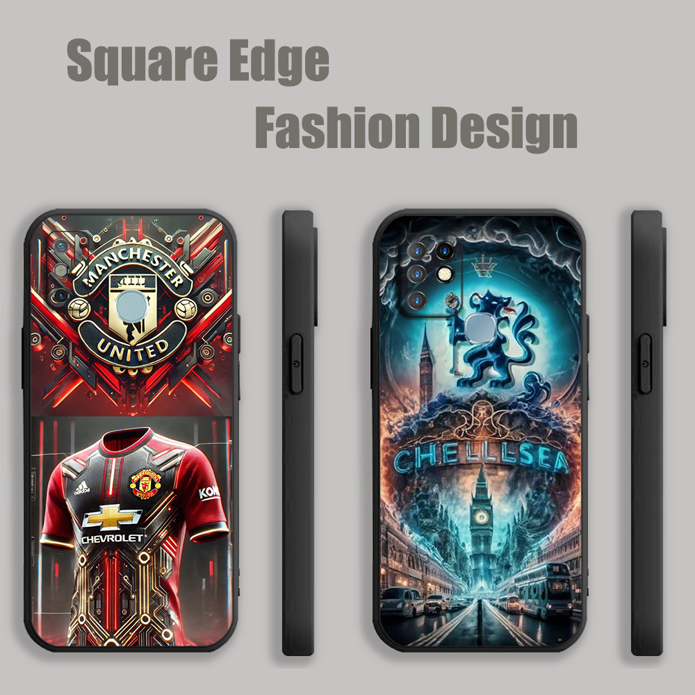 ปลอกสําหรับ Vivo Y72 V23e V23 S12 Y35 V25e V27e เชลซีฟุตบอล Club DJW18 เคสโทรศัพท์ขอบสี่เหลี่ยม