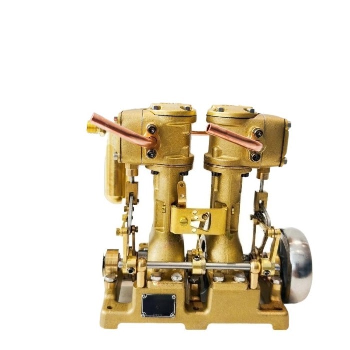 RW-L2 Steam Engine Model Twin Cylinder Steam Ship Engine Small Air Pump Stirling