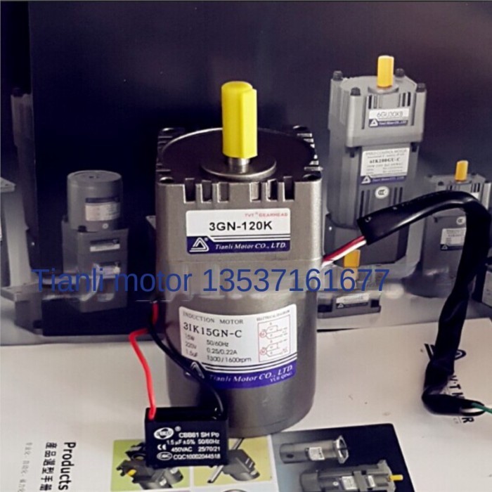 AC 220V 15W Constant Speed Gear Motor 3IK15GN-C / 3GN-3K-180K Copper