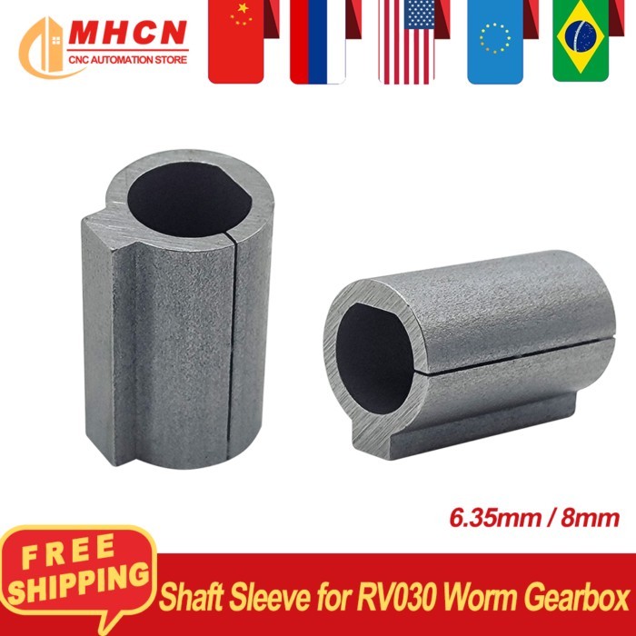 MHCN 1PC Shaft Sleeve RV030 for Worm Gearbox Adaptor Speed Reducer Shaft Coupling 6.35mm 8mm input