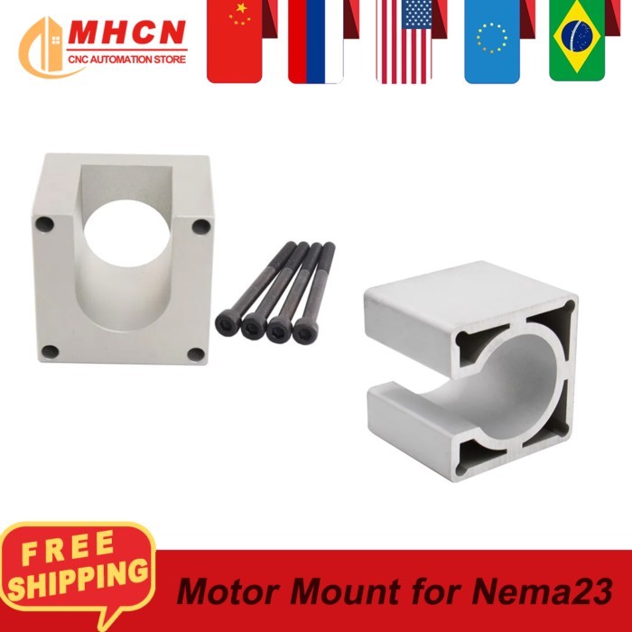 MHCN 57 Stepper Servo Motor Mount Aluminum Alloy Bracket with Srews for Nema23