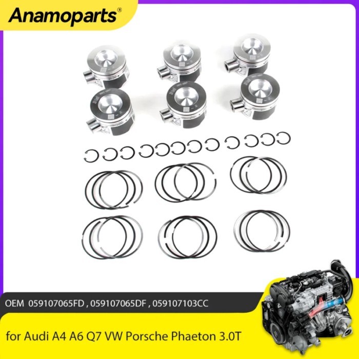 Engine Parts Piston Set Fit 3.0 T V6 DIESEL CDUC CKVB CKVC For Audi A4 A6 A7 A8 Q5 Q7 VW Porsche Ca