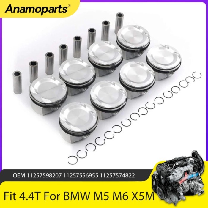 Engine Parts Pistons Rings Kit STD fit 4.4 L T V8 S63B44 S63B44TU for BMW M5 M6 X5M X6M M E70 F10