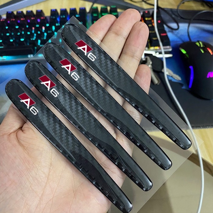 Car Door Carbon Fiber Texture Anticollision Strip Decoration Stickers For Audi A1 A3 A4 A5 A6 A7 A8