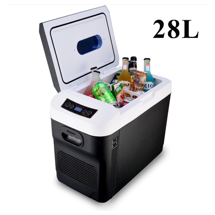 28L Car Home Auto Refrigerator Mini Fridges DC12/24V Freezer Cooler Heater Keep Warm Fresh for Car