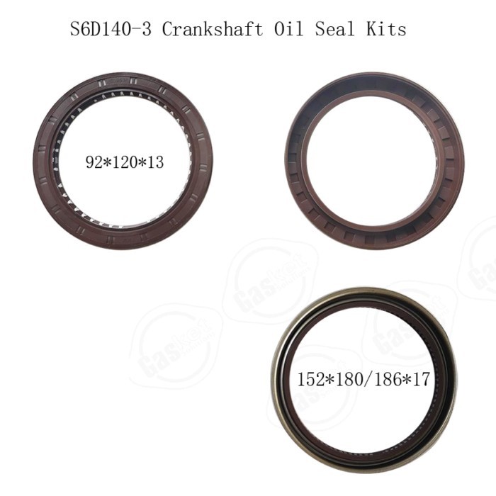 Crankshaft Front & Rear Oil Seal For Komatsu 6D125 6D140-1 S6D140 S6D140-3 Engine Parts AE3963F BW2