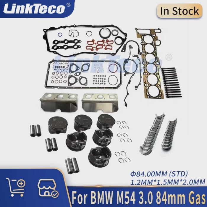 Engine Parts Full Gasket Bolt set Piston Rings Kit 3.0 L 00-08 Gas M54B30 306S3 M54 For BMW 330i 53