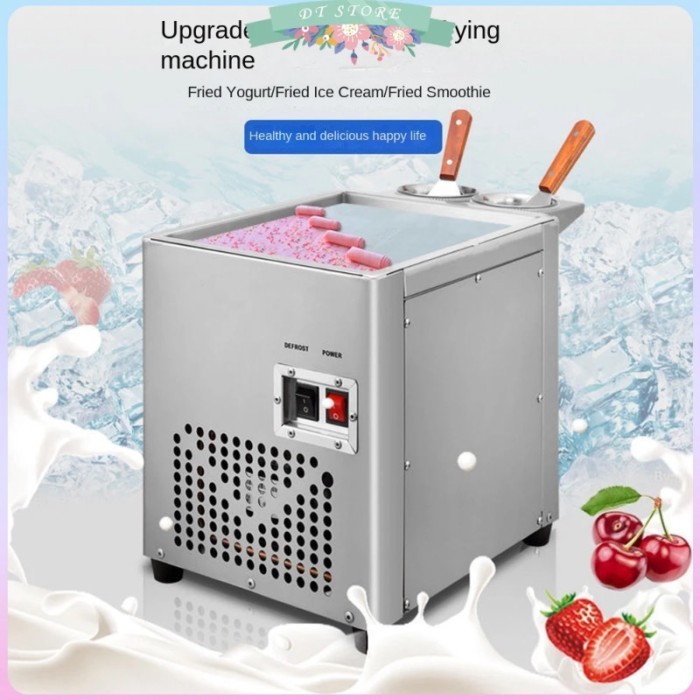 Small Flat Pan Thailand Rolled Ice cream Making Thai Roll Fried Ice Cream Roller Machine For Home U