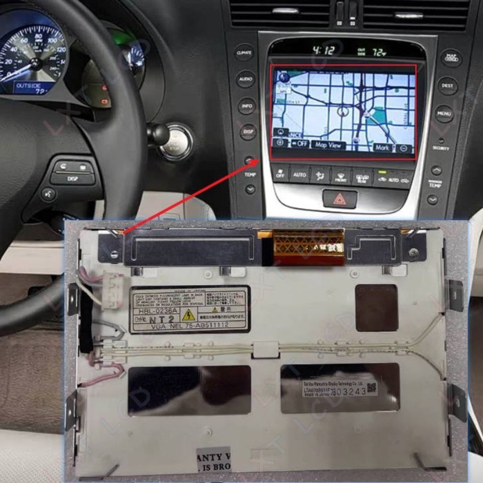 LCD Display Original For Lexus is250 IS350 IS300 Screen Panel For TOYOTA PRIUS LTA070B511F LTA070B5