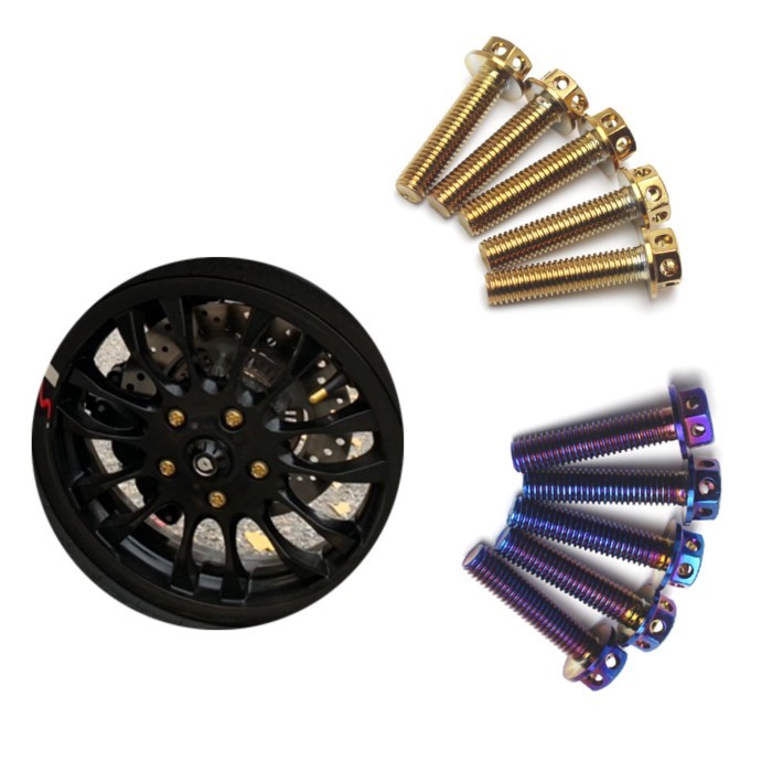 For Piaggio vespa GTS 300 300ie GTS300 2019 5PCS Titanium M8 Wheel Lug bolt screw