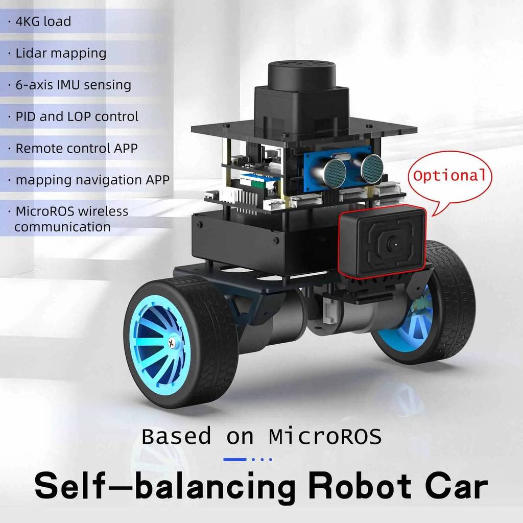 Yahboom MicroROS Self-Balancing Robot Car Kit MPU6050 Lidar Ultrasonic Module ROS-HUMBLE Virtual Mac