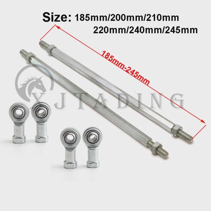 1pair 185mm-345mm M8 Steering Tie Rod kit Ball Joint For 49cc Electric Mini Kids ATV Go Kart Buggy