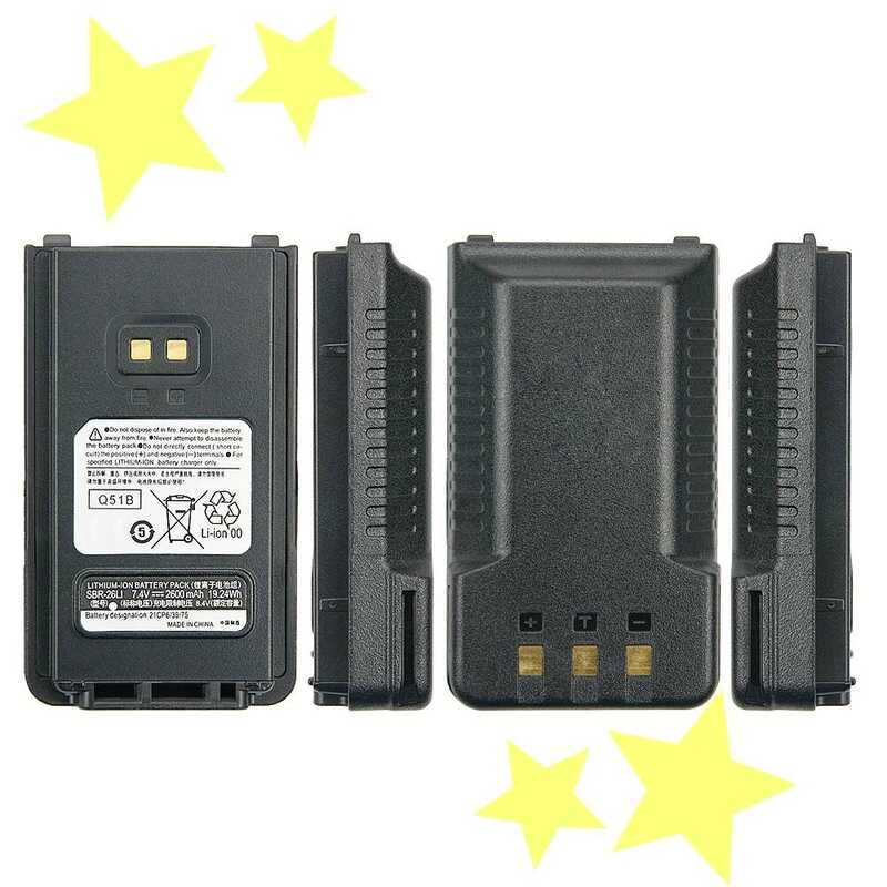 ▥ แบตเตอรี่อะไหล่ Sbr-26Li 7.4V 2600Mah สำหรับ YAESU Ft-25 Ft-25R Ft-25E Ft-65 Ft-65E Ft-65R Ft