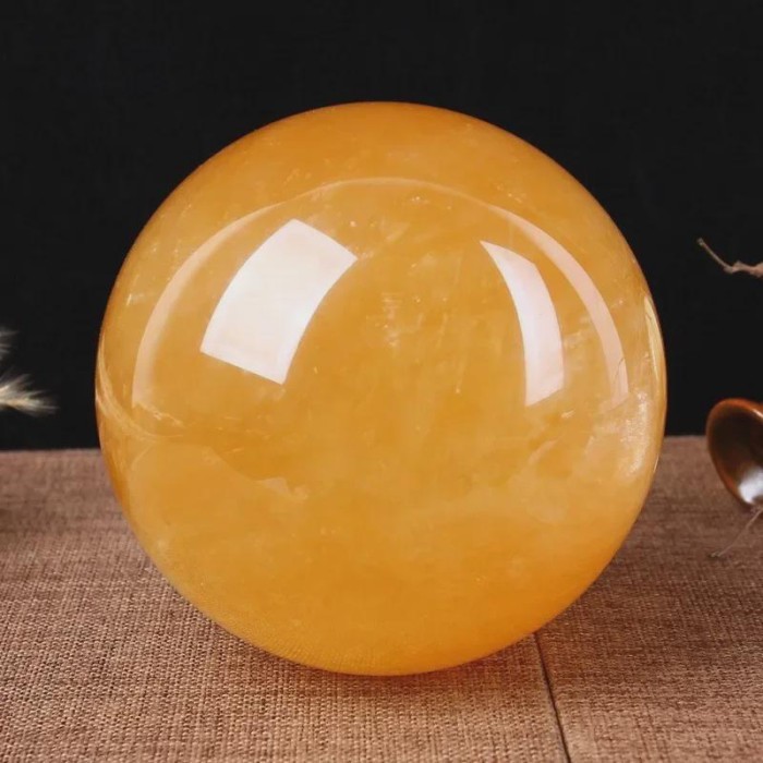 Natural Citrine Calcite Quartz Crystal Sphere Ball Healing Gemston