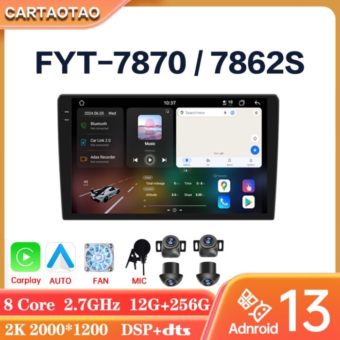 FYT 7870 7862S Android 13 Car Radio Carplay Multimedia Player Universal 9" GPS  2din Stereo For VW