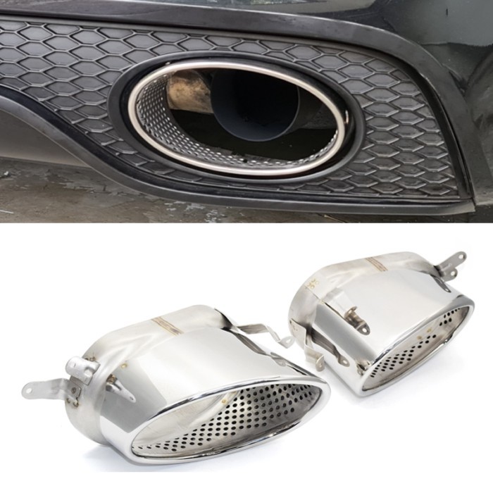 Oval Exhaust Tip 304 Stainless Steel Exhaust Pipe Muffler For Audi A4 A5 A6 A7 Upgrade RS3 RS4 RS6