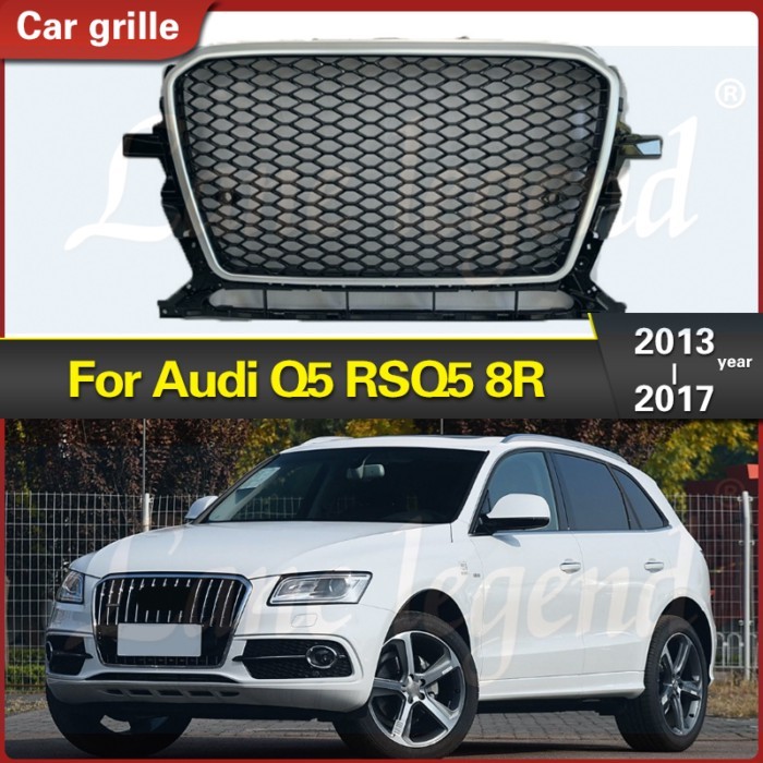 Car Front Bumper Grill Center Grille for Audi Q5 2013-2017 (Refit for RSQ5 Style) for RSQ5 Grill Re