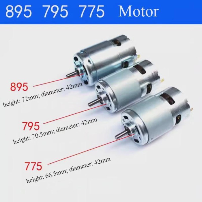 775 795 895 DC Motor 12V24V  High Speed High Torque High Power 3-10Kg.cm Magnetic Power Tool Motor