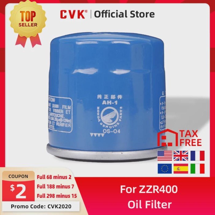 CVK Motorcycle parts Oil Filter fits for KAWASAKI ZZR400 ZXR250 ZXR400 ZRX400