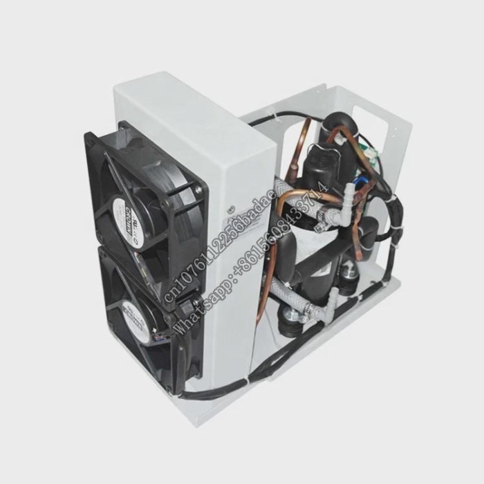 24v 48v 1kw dc r134a mini water liquid cooling chiller system  with evaportative heat exchanger for