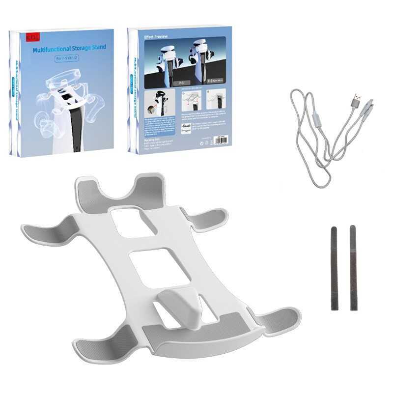 VR2 Storage Bracket PS VR2 หนึ่งสําหรับสองสายชาร์จพร้อมไฟแสดงสถานะการชาร์จ PS5 ชุดเก็บหูฟัง