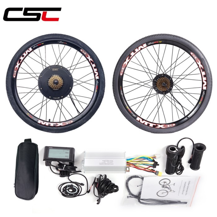 CSC Electric Bicycle Conversion Kit 36V 48V 250W-1500W EBike Brushless Motor Bike Wheel kit SUN RIN