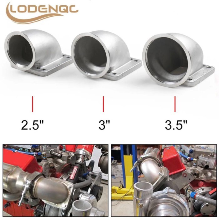 304 Stainless Steel 2.5'' 3'' 3.5" Vband 90 Degree Cast Turbo Elbow Adapter Flange For T3 T4 Turboc