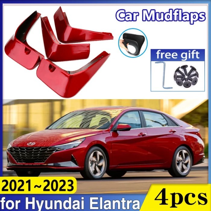 Car Mudflaps for Hyundai Elantra 2023 Accessories Avante CN7 2021 2022 i30 Sedan Fender Baking Pain