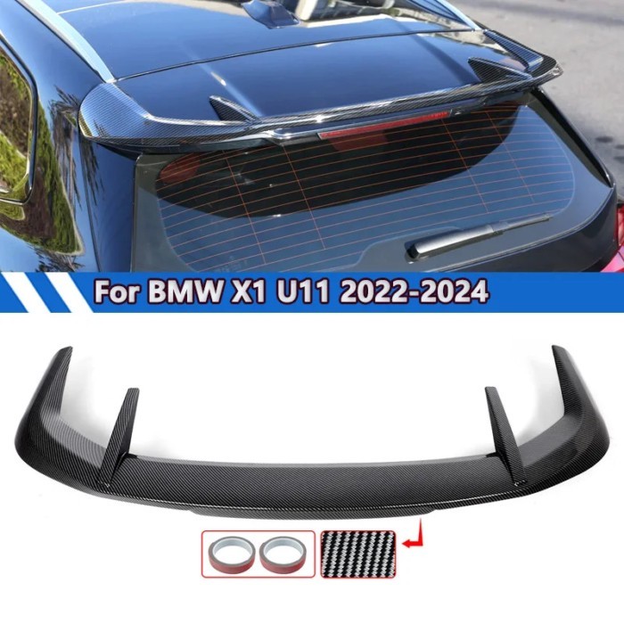 Fit For BMW X1 U11 M Sport 2023-2024 Carbon Fiber Look MP Style Roof Spoiler Lip