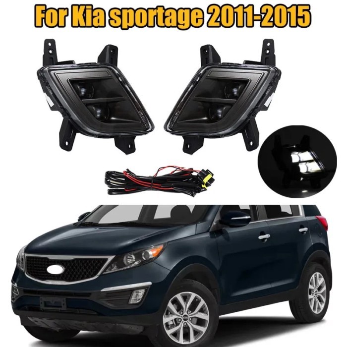 1 Set LED Fog Lights Fog Lamp Driving RunningLight Headlight With Bidirectional Function For Kia sp
